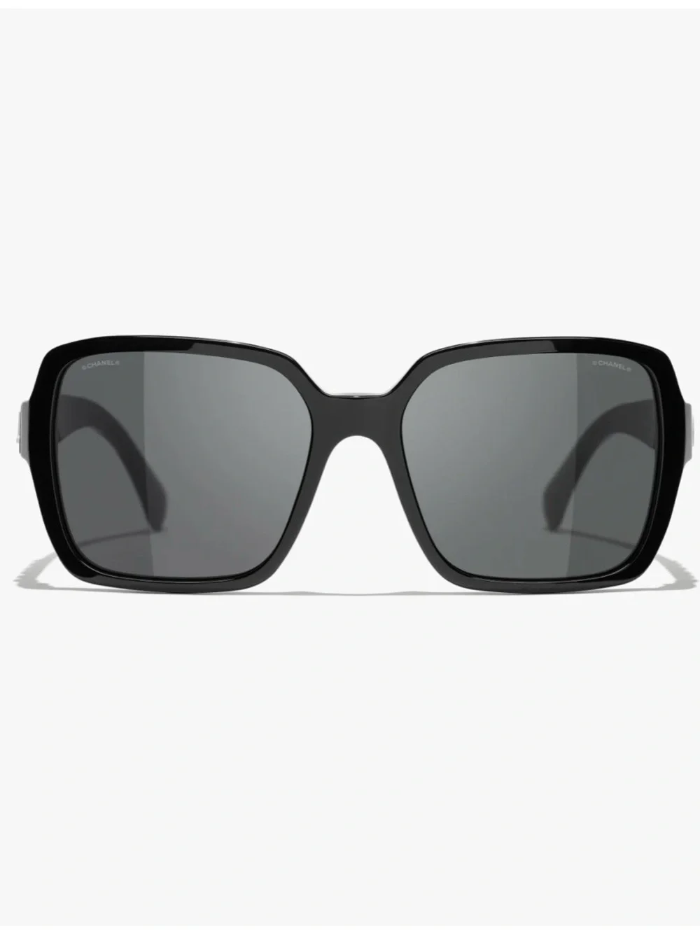 CHANEL Black Oversized Square Sunglasses with Dark Lenses